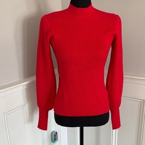 Line & Dot Vibrant Red Knit Top, size S